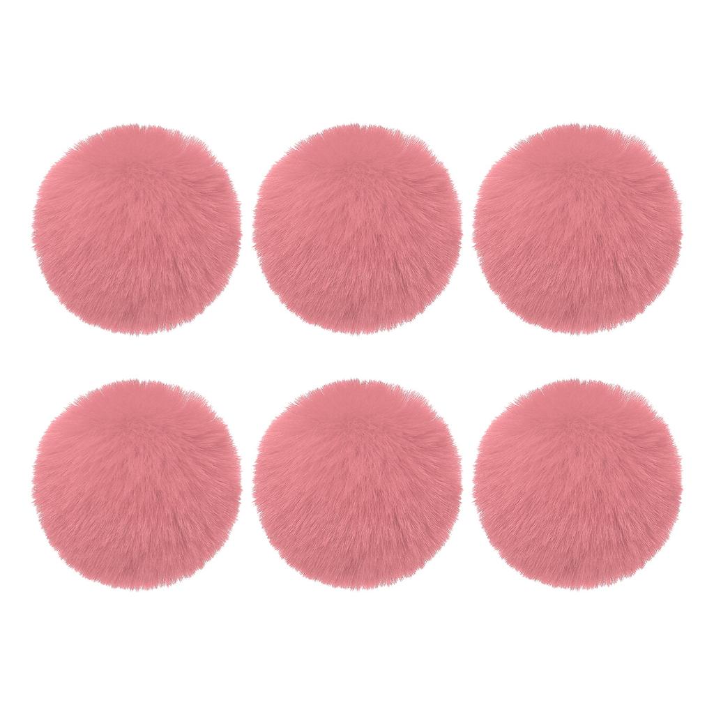 Faux Fur Pom Poms for Hats 6Pcs Fluffy Soft Fur Poms Balls with Elastic Loop for Keychain Knitting Hats DIY Gloves Bag Christmas