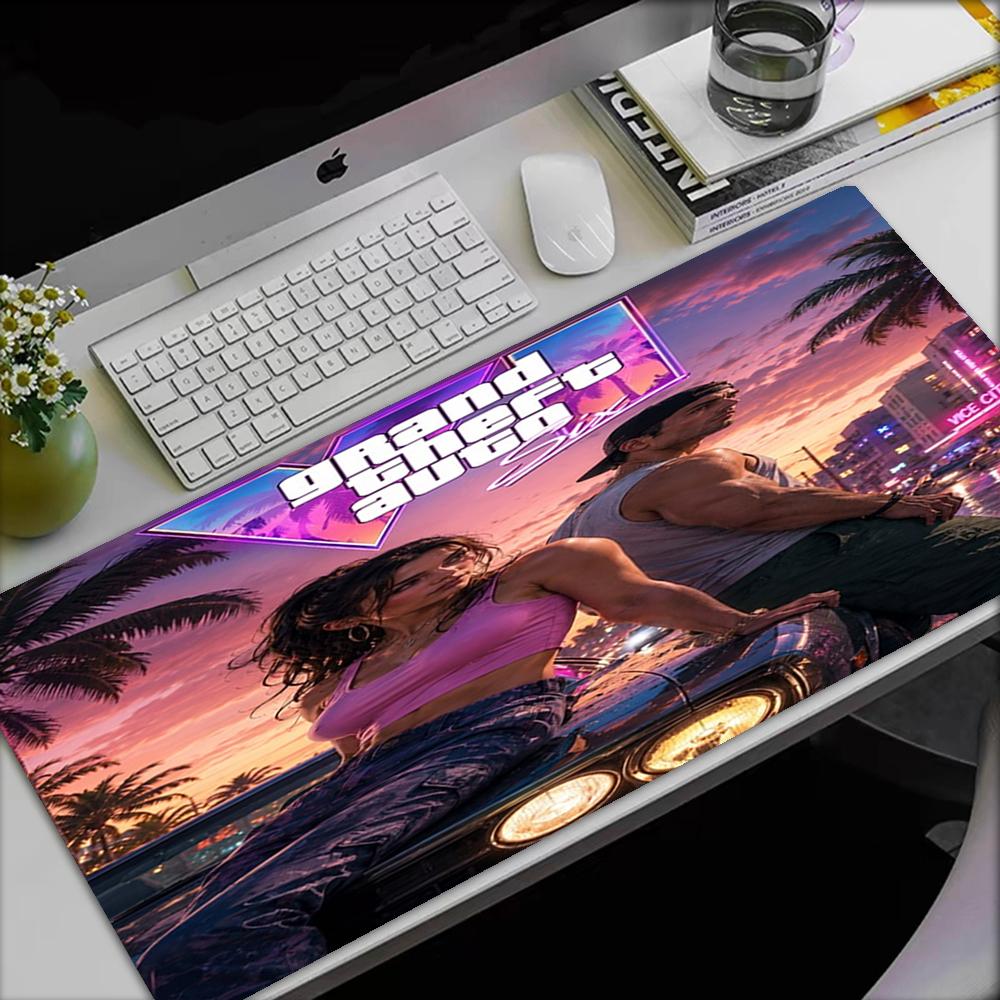 Podložka pod myš s tematikou GTA 6, Protišmyková gumová základňa, Multifunkčná kancelárska a domáca dekorácia, Perfektná na personalizáciu pracovného priestoru.
