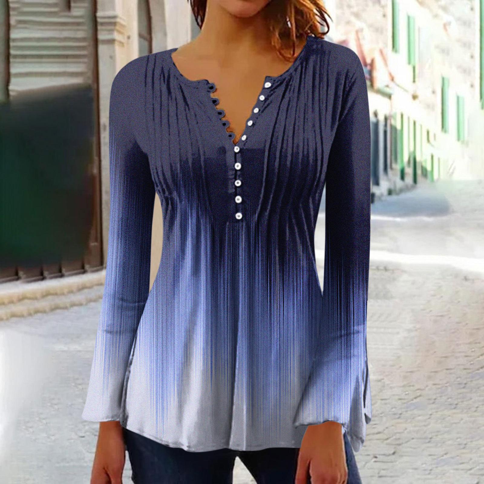 

Женская праздничная туника с рукавом-колокольчиком и пуговицами, воротник с пуговицами и длинными рукавами, тонкий топ с принтом, этнический топ, летняя футболка XXL