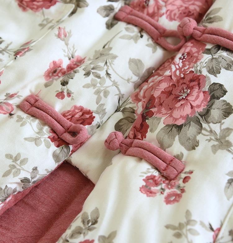 505 Handmade Cotton Floral Jacket, Autumn/Winter, Chinese Style Frog Fasteners, Ladies' All-Cotton Warm Wear