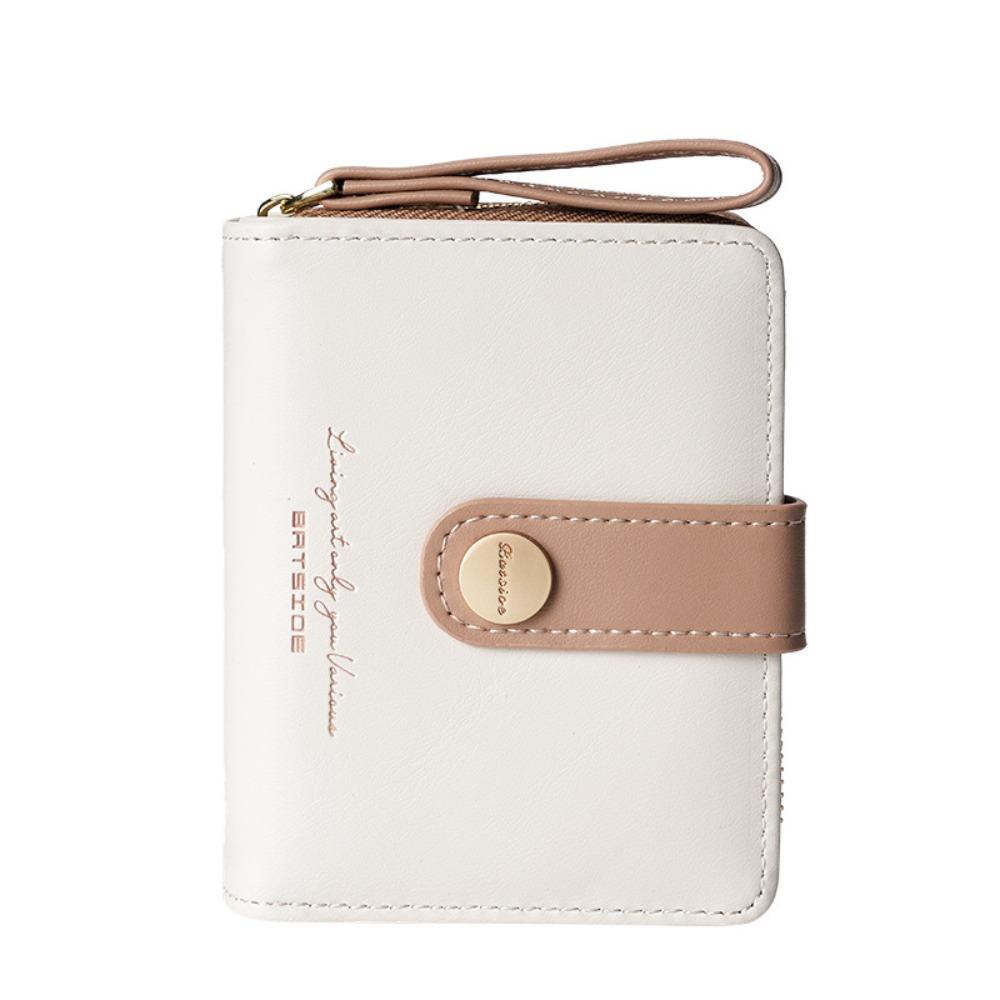 

Короткий женский кошелек Многофункциональный ПУ кошелек Простой женский кошелек Держатель для карт коричневый