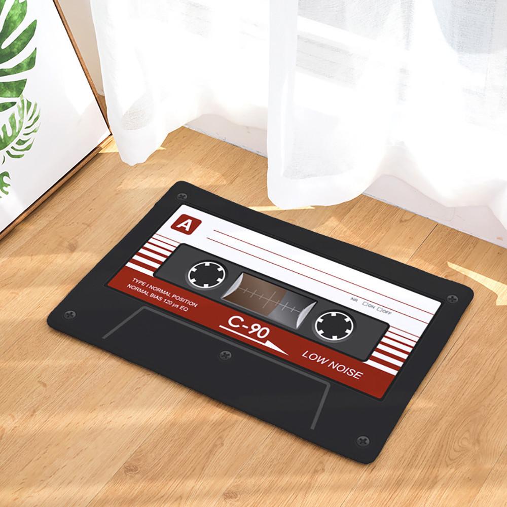Vintage Cassette Tape Indoor Doormat Non Slip Door Floor Mats Carpet Rugs H77 Kitchen Mat Room Decoration Home Non-slip Pad Foot