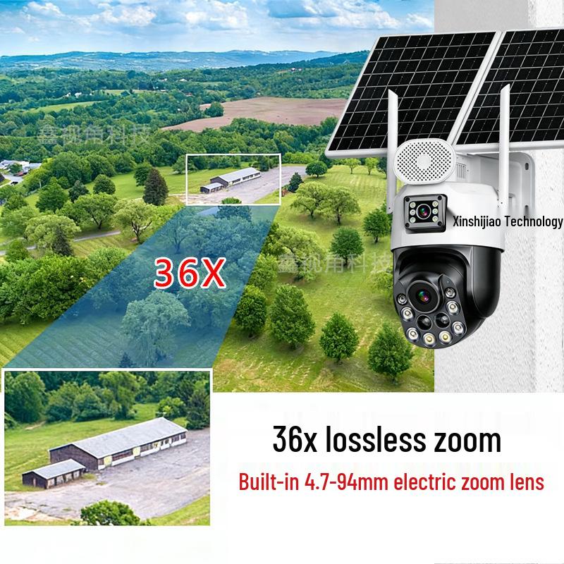 AOV4g Dual Lens Solar Camera with Dual Screen and 18x/36x Electric Zoom by HiEasy