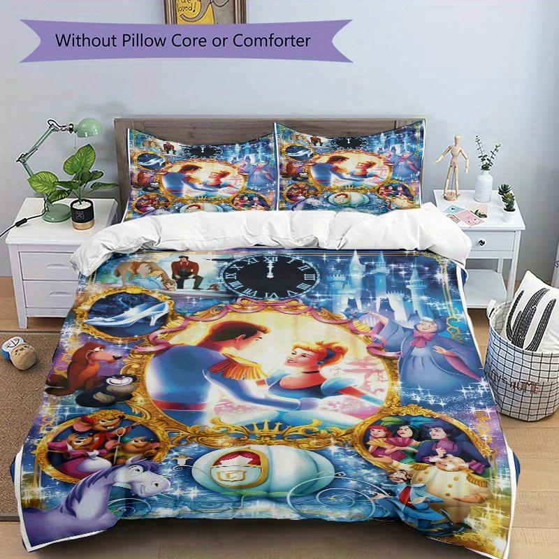 3pcs Cinderella's Enchanted Evening Printed Quilt Set Soft and Comfortable Quilt Cover for Bedroom, Guest Room Bedding Set B014