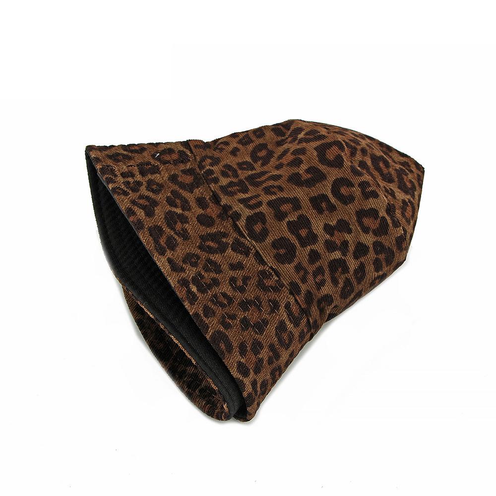 Damen Herbst Winter Leopard Fischerhut Outdoor Sonnenschutz Sonnenhut Eimerhut Basin Hut
