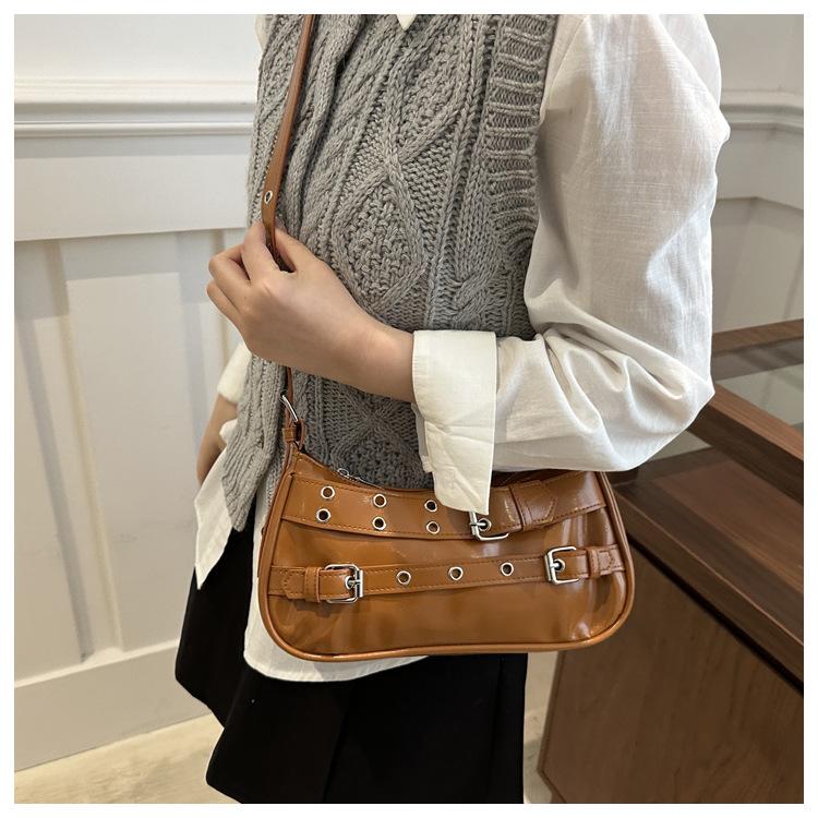 New Korean Style Underarm Bag for Women Soft Touch Faux Leather Shoulder Purse Minimalist Design Chic Handbag