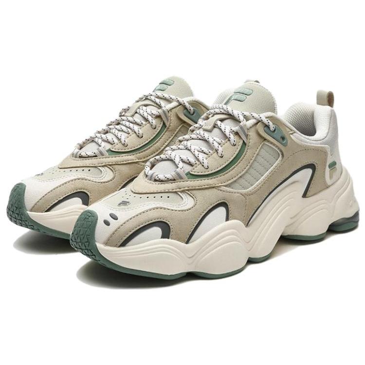 New FILA Fusion Cushioning Wear Resistant Low Top Casual Shoes Women's Milk White T12W341617FOC