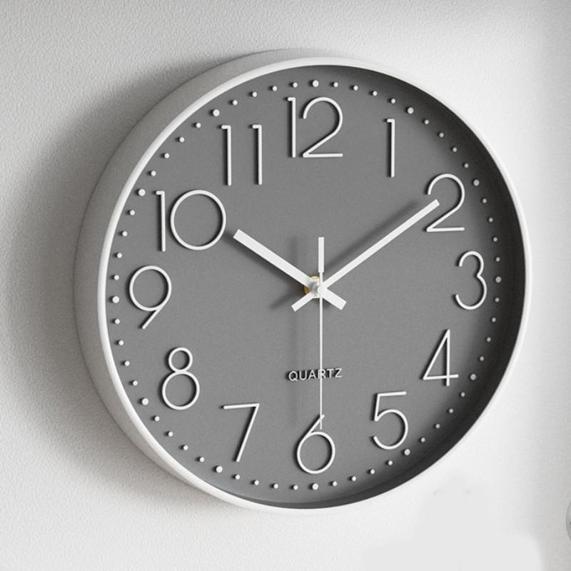 Modern Round Quartz Wall Clock With Silent Motion For Living Room Decor