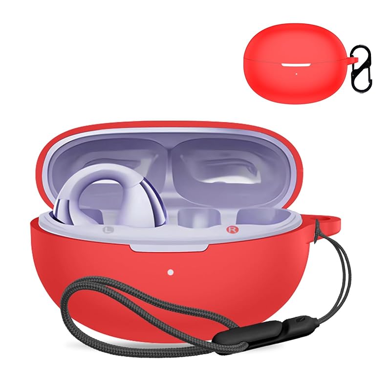 

For QCY Crossky C30 for case cover [NOUKAJU] wireless earphones silicon protective case (With carabiner + strap included) ) Fall prevention Scratch