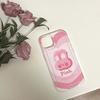 Ins Silikon Soft Clear Telefon Fall Für Iphone 11 13 Promax 12promax 14 Pro Max Cartoon Kaninchen Rosa Hase zurück Abdeckung Capa