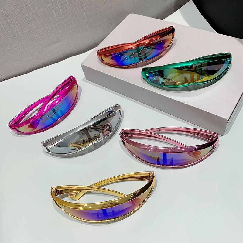 Occhiali da sole sportivi da esterno a forma di pesce con rivestimento, occhiali da sole di alta gamma Y2K per alpinismo e ciclismo, occhiali da sole alla moda da donna, UV400