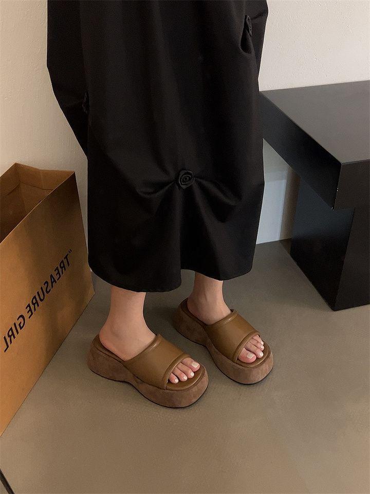 Women's Summer 2025 One-Strap High Heel Sandals - Round & Open Toe, Soft-Thick Sole, Comfortable for Commute