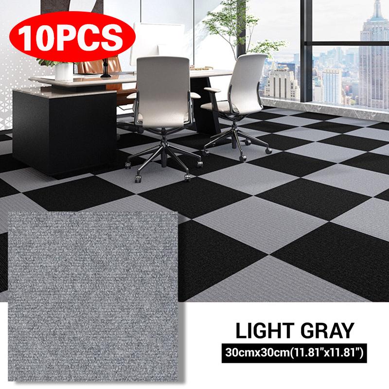 10pcs Self Adhesive Carpet Rugs Living Room Carpet Floor Mat 30x30cm Square Staircase Anti-slip Floor Sticker Office Home Decor