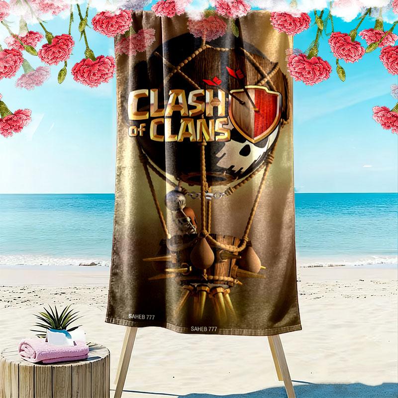 COC Print Beach Towel, Large Soft Quick Dry Towel for Beach Camping Swimming