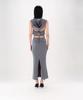 Nogtabeu Curve Strap Long Skirt Grey