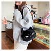 Cute Cartoon Design Black Cat Bag Furry Shoulder Bag Large Capacity Crossbody Bag for Women