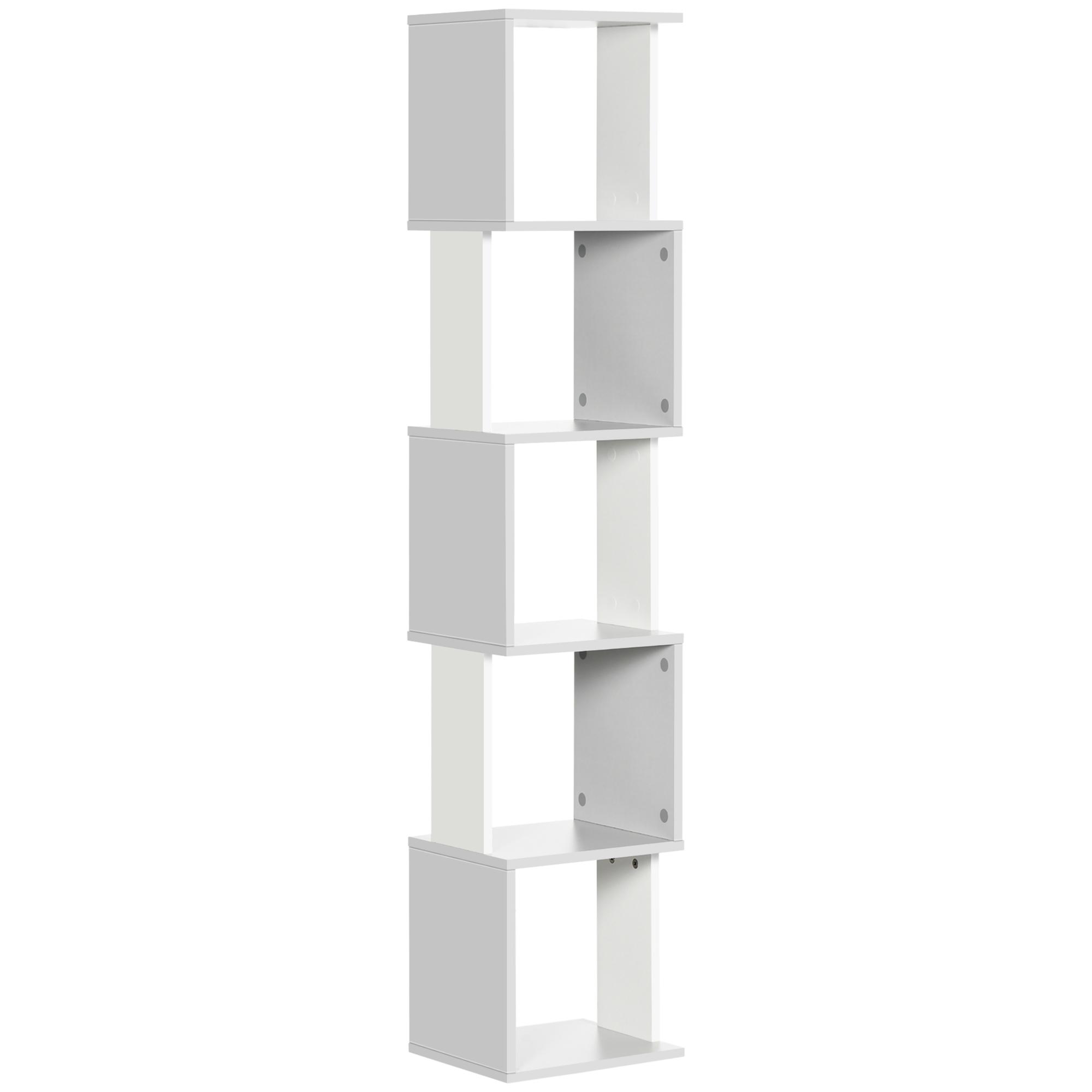 Modern 5-Tier Bookshelf, Freestanding Bookcase Storage