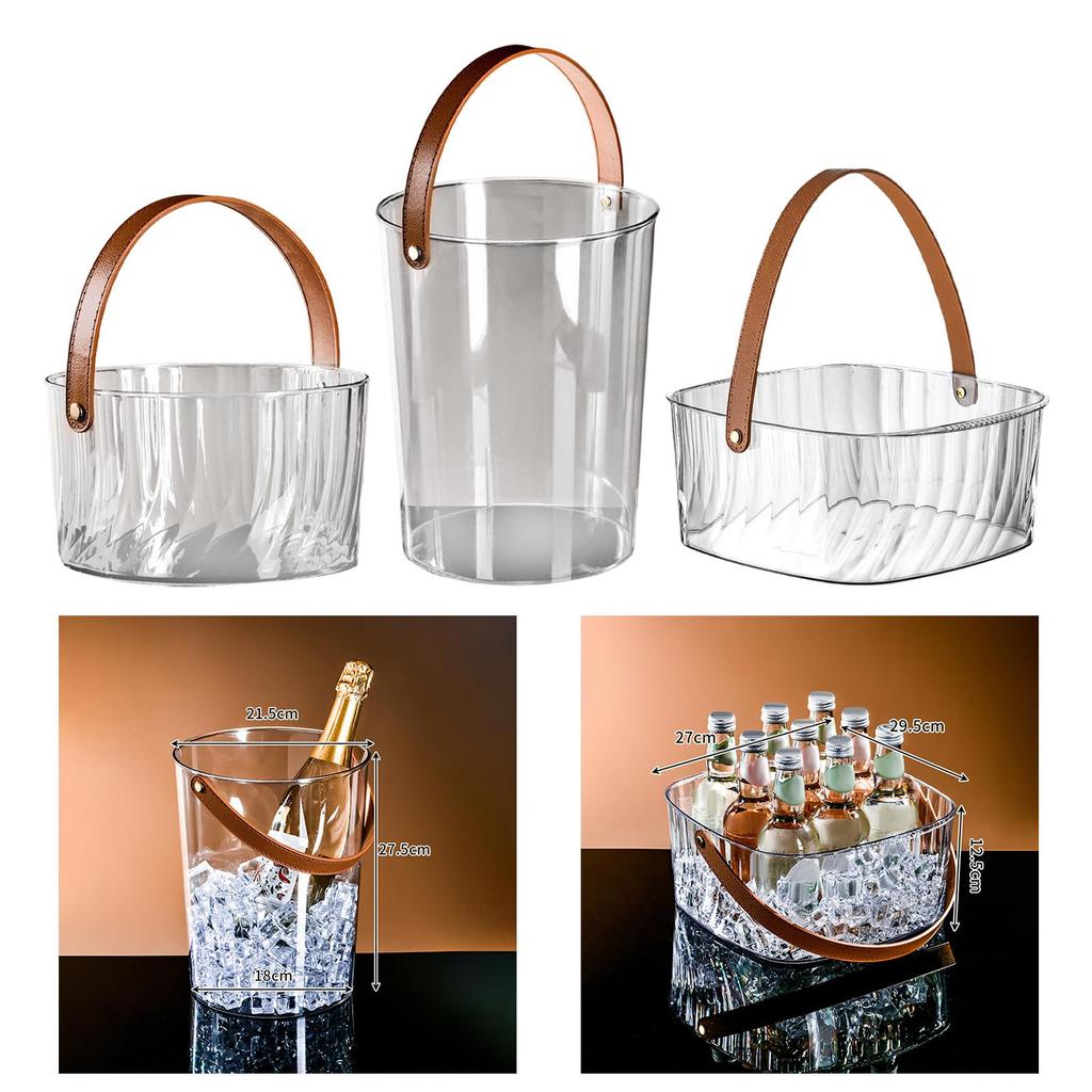 Ice Bucket Thickened Fruit Storage Bucket Drink Tub Drinks Chiller Bin with Handle for Beer Bottles Bar Pub Hotel Restaurant