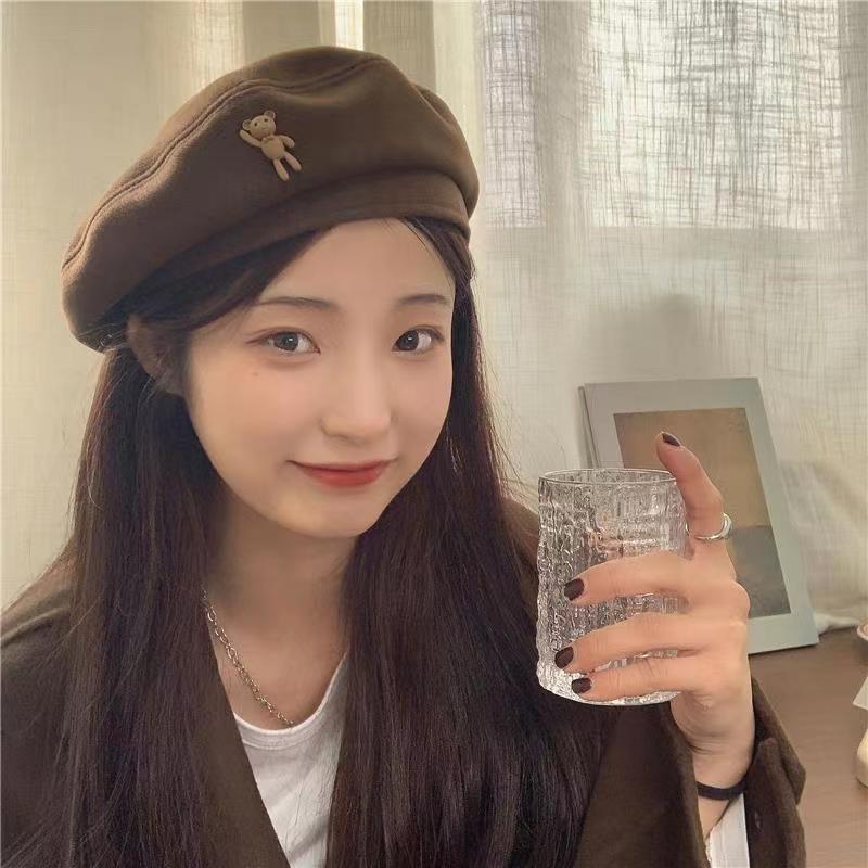 Beretă nouă Lână Maro Desen Animat Retro Japonez Pălărie Femei Temperament Pălărie Pictor Bărbați