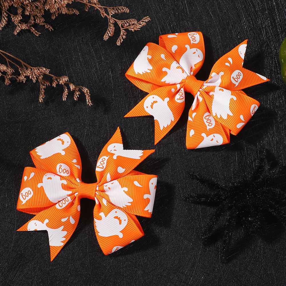 Popular Children'S Hair Accessories Set Accessories Halloween Ribbed Bow Hairpin Children'S Accessories 638