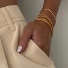 Women's Set of 5 Gold Chain Bracelets Thin Surgical Steel