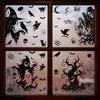 Halloween sticker black horror atmosphere death glass sticker mall window scene arrangement bat static sticker