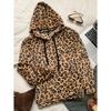 Trendy Women's Oversized Hoodie with Bold Brown Leopard Print – Cozy Fleece Pullover Sweatshirt for Casual Streetwear