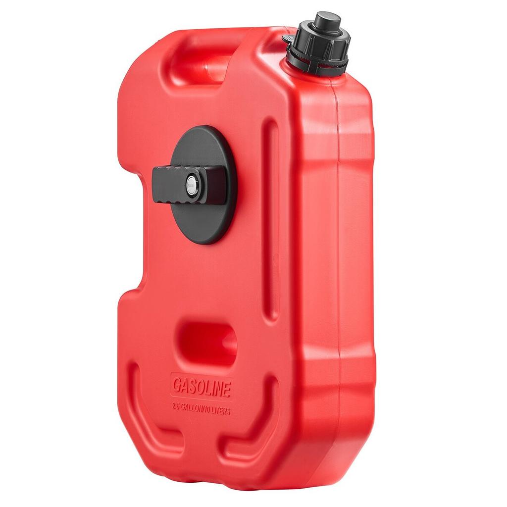 Fuel Container, 10 L, Gas Can with Spout and Lockable Bracket, 15 L/min Max Flow Rate, Secure & Leak-proof, Portable Flat Fluid Container for Most