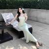 Royal Sister Unique Beautiful Waist Fishtail Hip Slim Dress Seaside Vacation Style Suspender Dress Summer