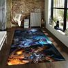 Elegant Battle Goddess and Mystical Beasts Art Rug Suitable for Use As an Anti-slip Game Mat for Living Room and Bedroom Sofas