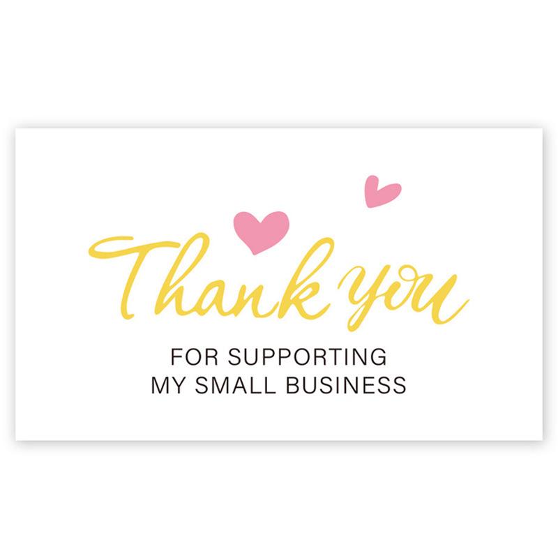 Black Thank You Greeting Cards, 50 Sheets/Pack