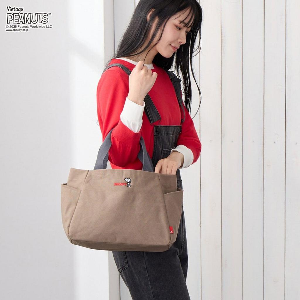 Rootote Snoopy Small Tote Bag with Dividers, IP.Deli.Paruti.Peanuts-RTG 0694 (01 Ivory)