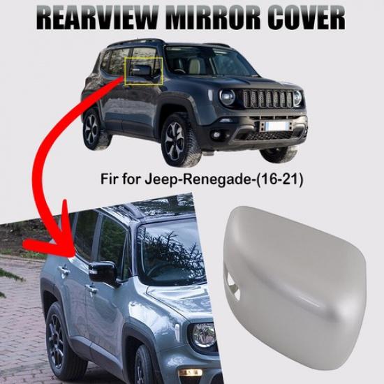Right Side Rear View Door Side Mirror Cover Cap Sliver For Jeep Renegade 2016-21