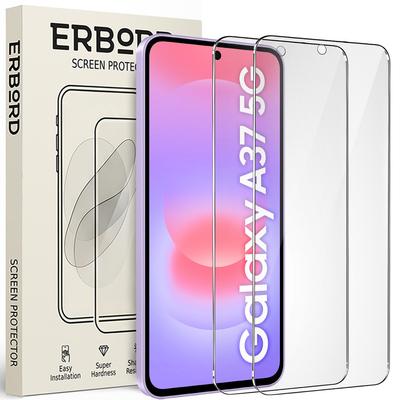 2x Tempered Glass for Samsung Galaxy A37 5G, ERBORD 9H Hard Glass, Glass