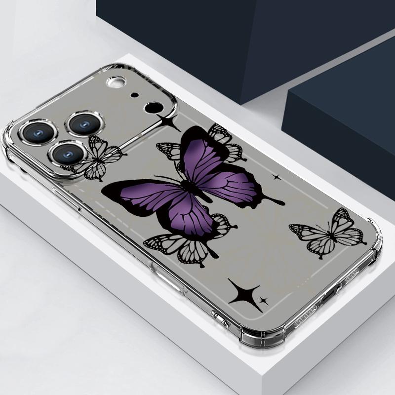 Multi-color Butterfly Pattern Case For iPhone 17 Pro Max Coque iPhone 16 15 14 13 Pro Max 11 Shockproof Clear Soft Silicone Cover