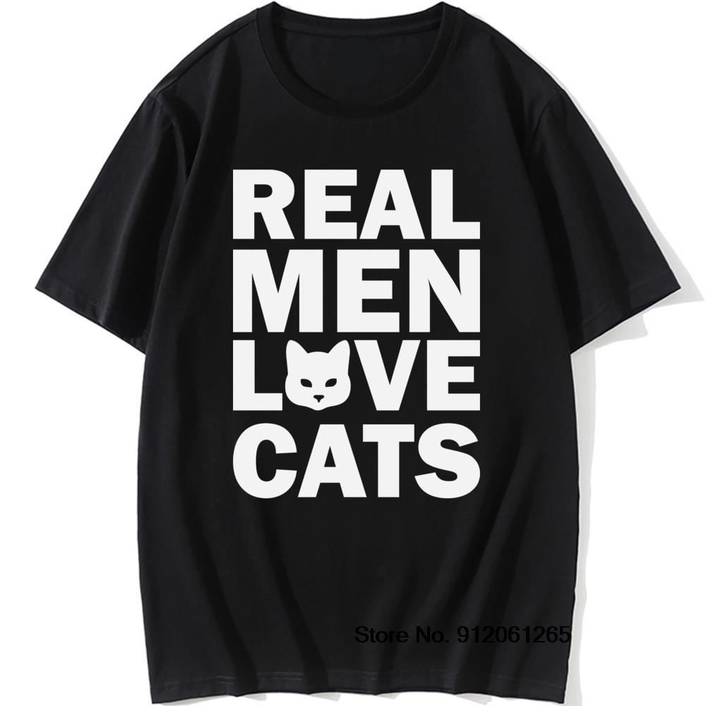 Real Unisex Love Cats Animal T Shirt Vintage Cats Lover Tshirt Cotton Tshirts Cool Daddy Mother Gift Oneck Short Sleeve Tops Tees