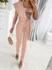 2026 Summer Luxurious Sequin One-shoulder Jumpsuit: A Chic Socialite Style