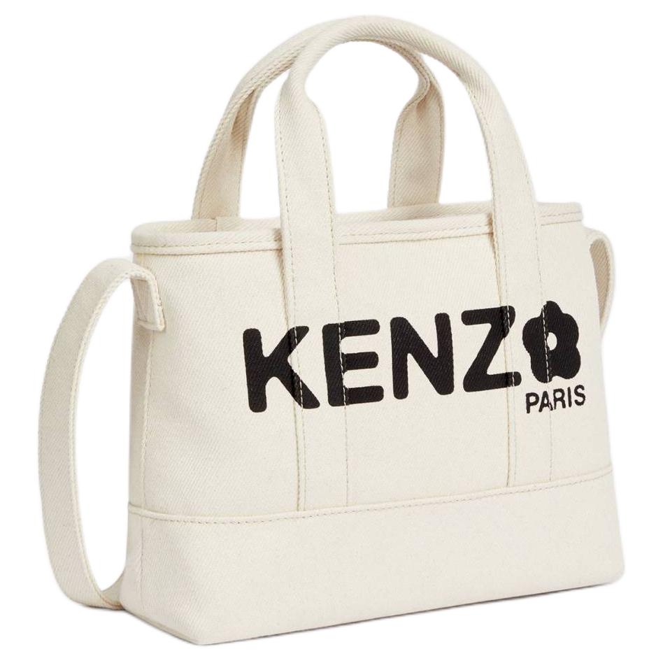 Kenzo Utility Logo Cotton Tote Bag Women tote bags Beige FE68SA910F3603