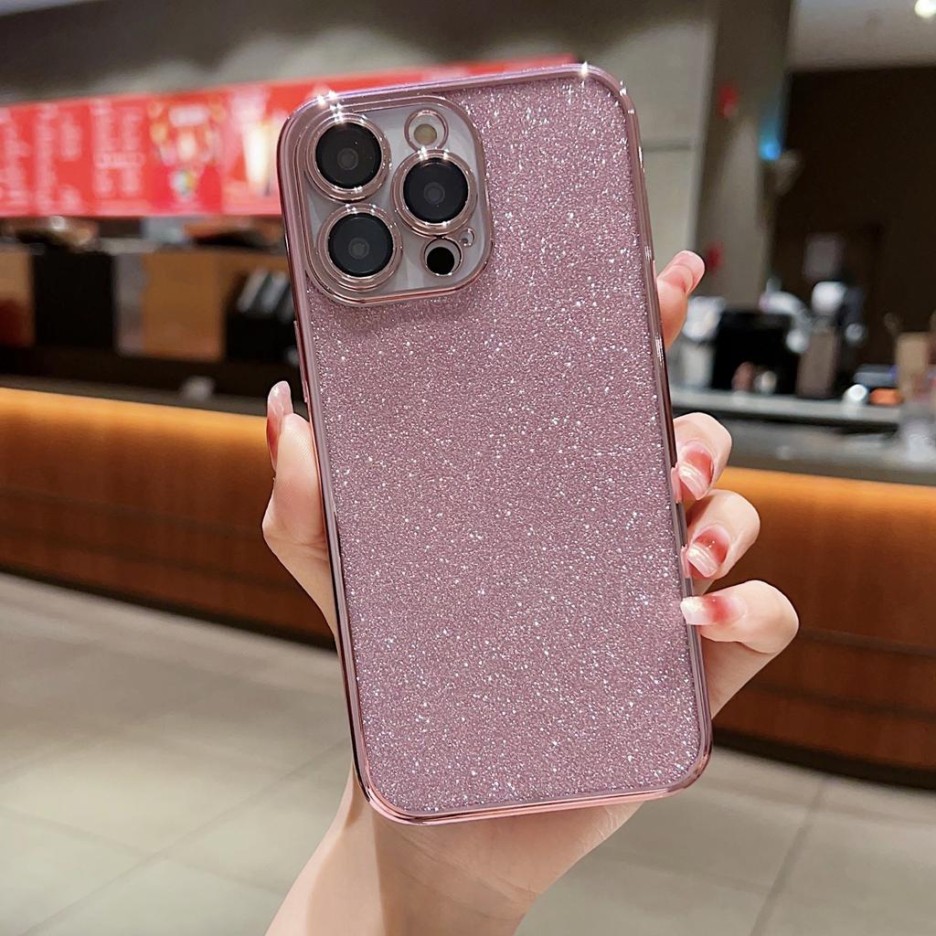 Applicable To IPhone 16 Mobile Phone Case Apple 14/15 Electroplating Full-inclusive 13promax Anti-fall Flash Powder Protective Case Ins