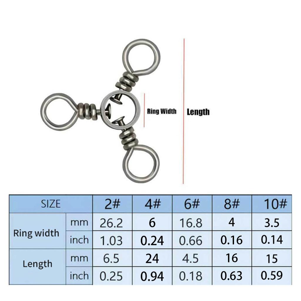 Fishing Tackle Accessories Fishing Connector Swivels Crossline Swivels Trolling Line Connector 3 Way Fishing Swivels