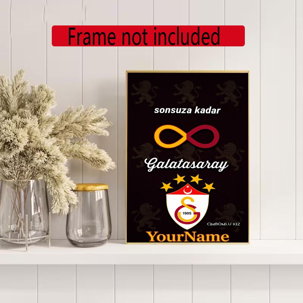 Galatasaray Personalized Name Round Diamond Painting Kit Diamond Embroidery Painting Rhinestones Mosaic Frameless Handwork Decoration Arts