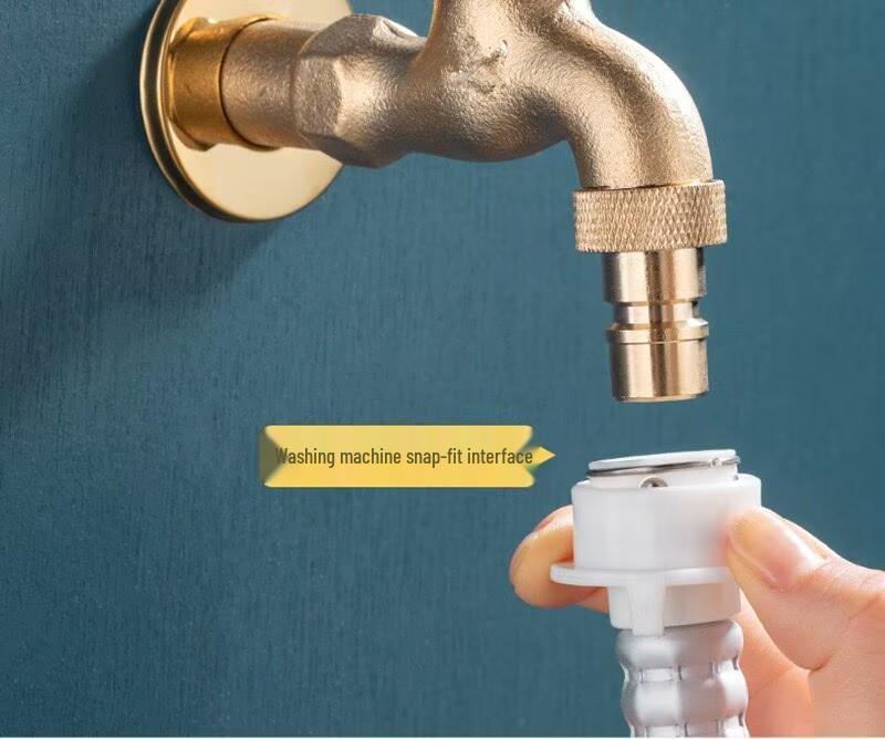 Premium Copper 4-Point Dual Outlet Washing Machine Faucet for Household Use