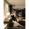 High-end white dress birthday dress dress female heavy industry fish bone waist princess suspender skirt