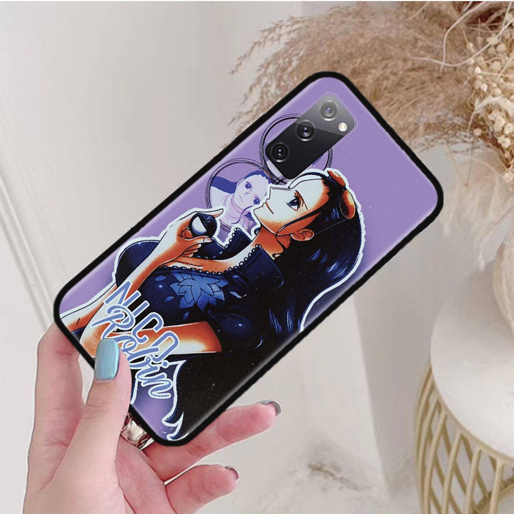 

Черный чехол для iPhone 16 15 Plus 14 13 12 11 Pro 8 6 SE XR XS Max P30 Nova 5T Y5P Y6 Y7 Y8P Y9 Realme C30 C33 C31 W-73 One Piece Robin Huawei Y8S эбеновый