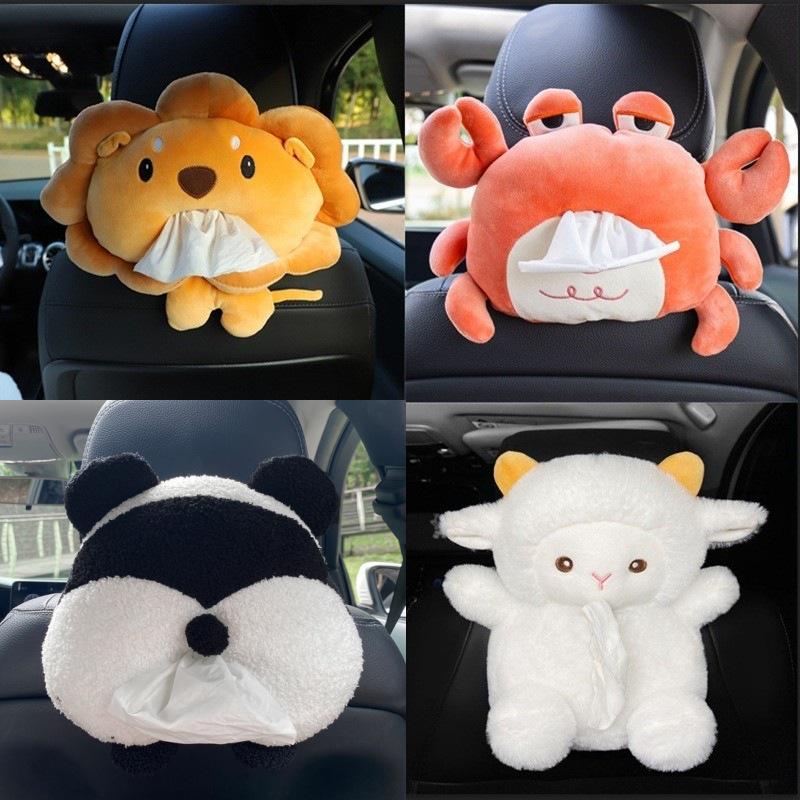 Cartoon Capybara Car Tissue Box - Seat Back Hanging Style Interior Decoration