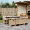VidaXL Garden Dining Set and Cushions 9 Pcs Beige Poly Rattan 3210562