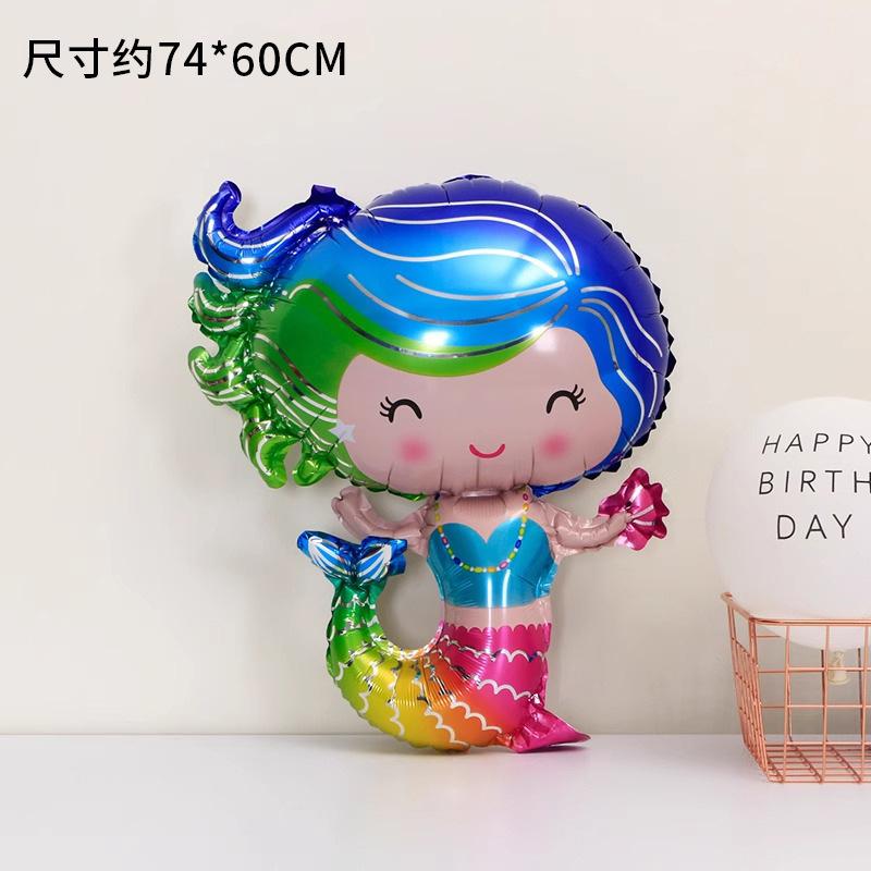 Ocean Animal Balloons, Baby Birthday Party Arrangement, Children'S Birthday Cartoon Living Room Print Special Shape