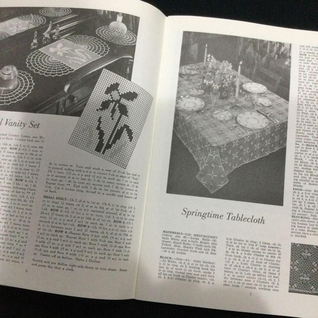 [USED] Floral Crochet Lace Crochet Book Flower Doily