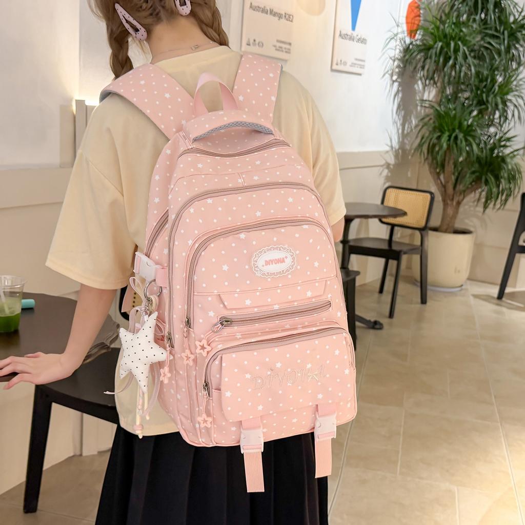 Schoolbag Japanese Casual Printed School Bag Female Junior High School Student Versatile Cute College Style Backpack Travel Lightweight Backpack