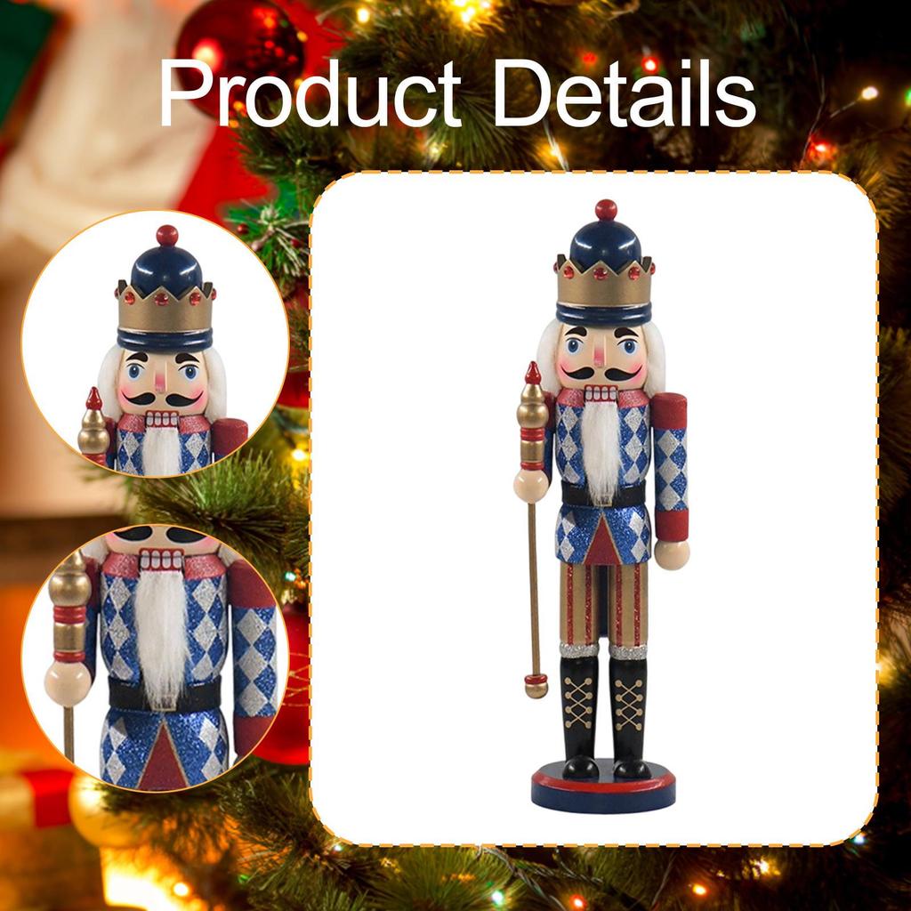 Dziadek do orzechów Figurka Ornament Kolekcjonerski Tradycyjny Wysokość 14,96" Boże Narodzenie na Urodziny